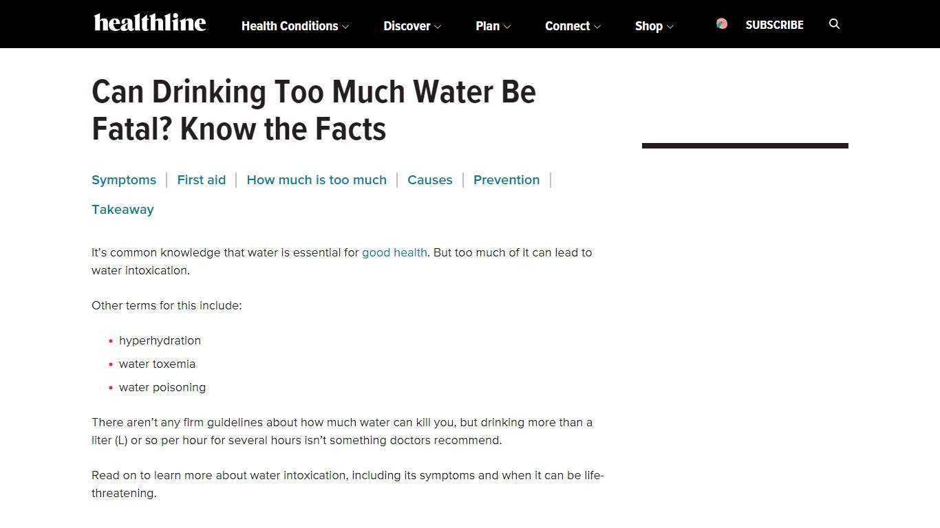 How Much Water Can Kill You? Water Intoxication Symptoms & Causes